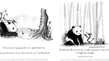 big panda and tiny dragon