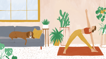 illustratie van vrouw die yoga doet