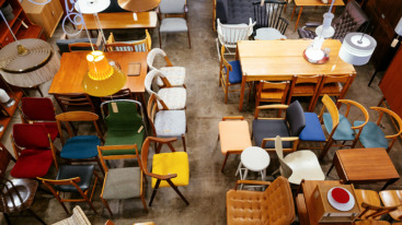 From above antique furniture store