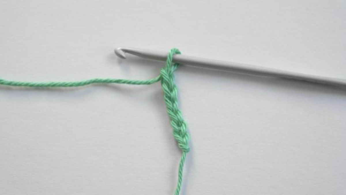 stap 1 van de granny square haken