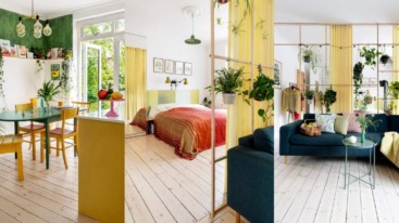 Geel groen interieur