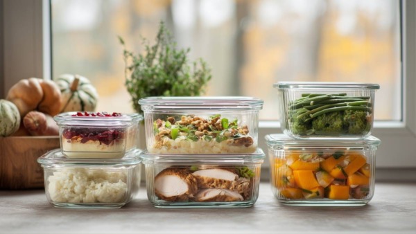 restjes eten in bakjes