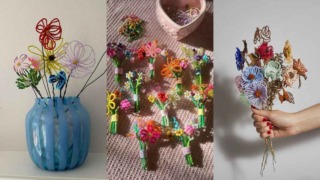 voorbeelden van van kralen gemaakte boeketten in verschillende stijlen