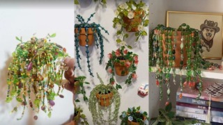 voorbeelden van verschillende soorten 'planten' gemaakt van kralen