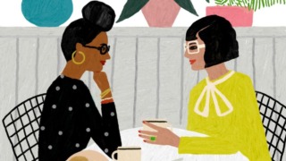 volle agenda: vriendinnen drinken koffie