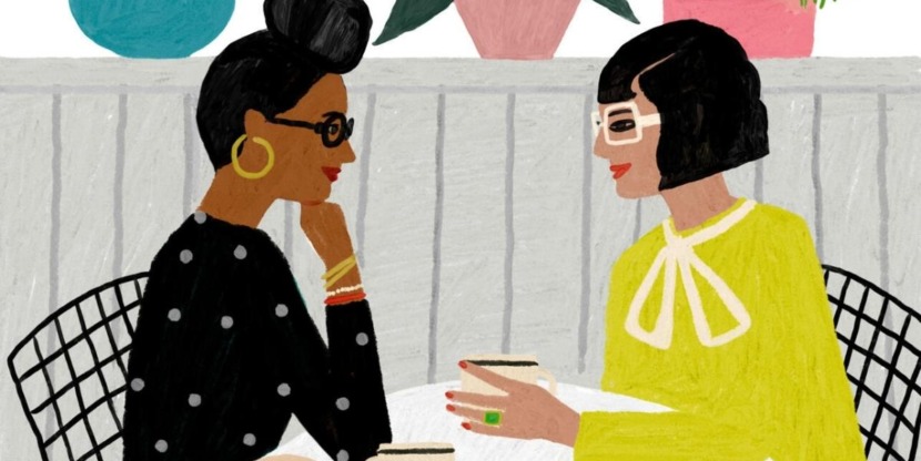 volle agenda: vriendinnen drinken koffie