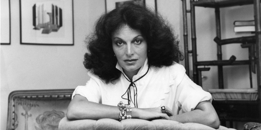 Diane Von Fürstenberg in zwart wit