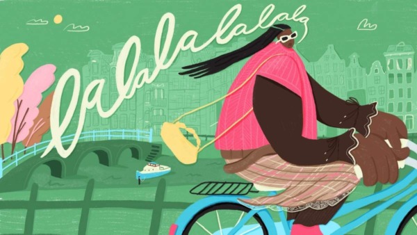 Vrouw op de fiets houdt ruimte voor spontaniteit