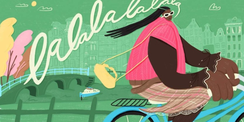 Vrouw op de fiets houdt ruimte voor spontaniteit