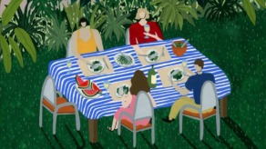 Vier mensen leven zelfvoorzienend en eten hun verbouwde eten