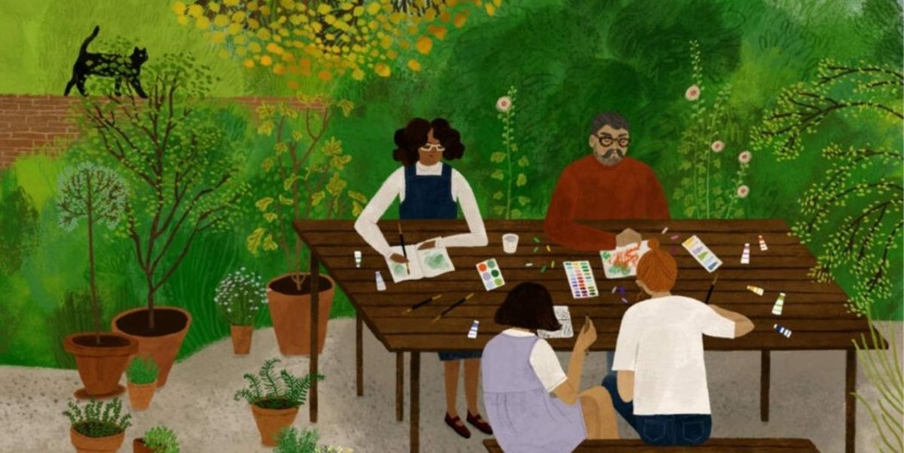 Gezin doet aan travel journaling