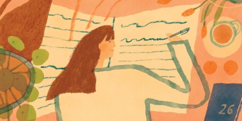 illustratie guided journaling boek